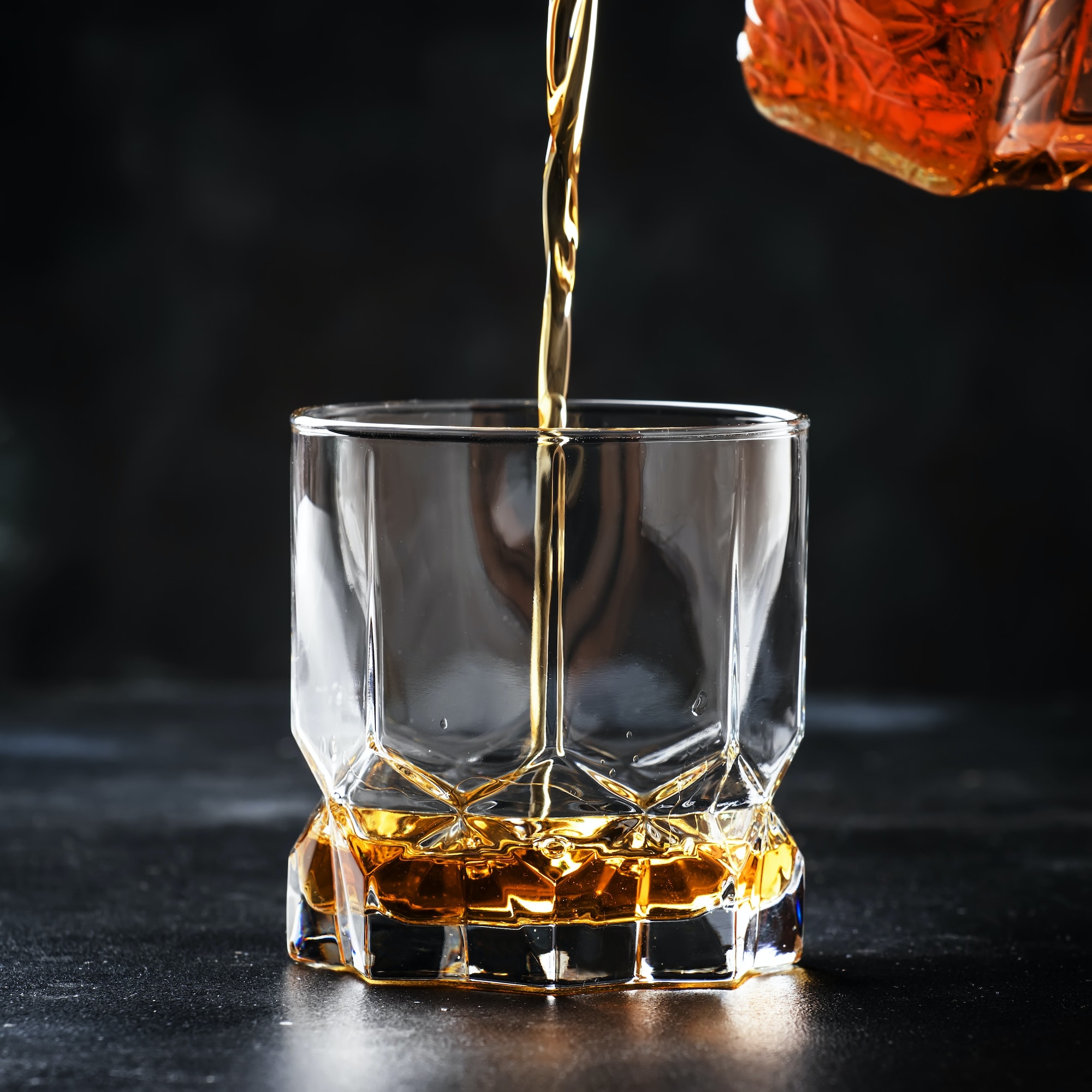 Whiskey Pour In Glass